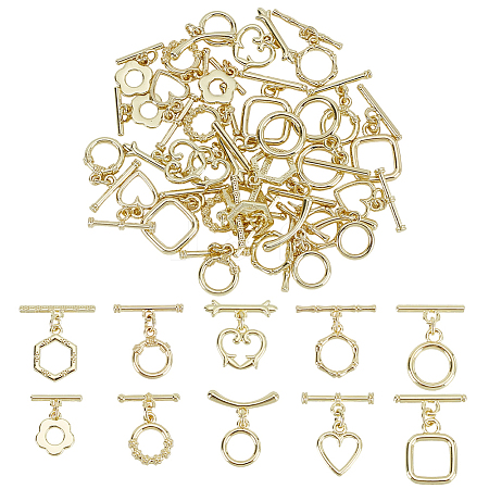 40Pcs 10 Styles Alloy Toggle Clasps FIND-ME0002-90-1