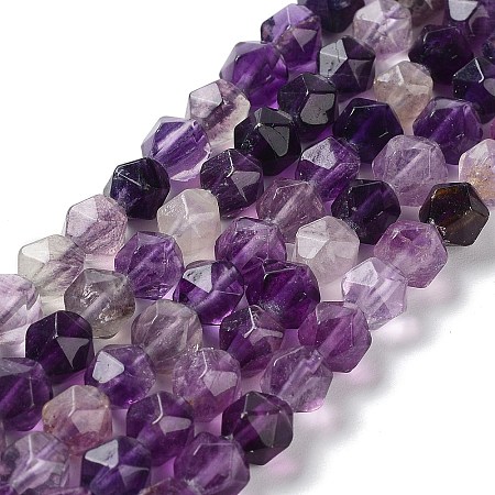 Natural Purple Fluorite Beads Strands G-G030-A08-01-1