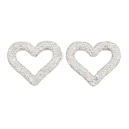 Handmade Polymer Clay Rhinestone Linking Rings CLAY-H009-04A-1