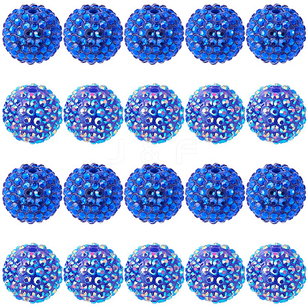 40Pcs 2 Styles Transparent Resin Rhinestone Graduated Beads RESI-BM0001-13-1
