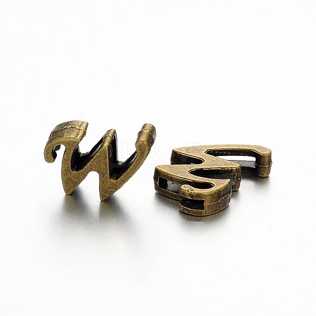 Tibetan Style Antique Bronze Plated Alloy Letter Slide Charms LS-PALLOY-J542-W-NF-1