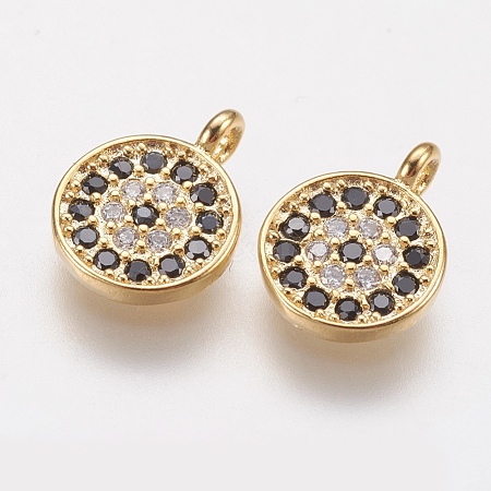 Brass Micro Pave Cubic Zirconia Charms X-ZIRC-G133-03G-1