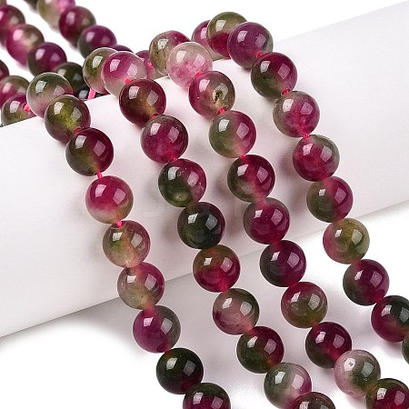 Dyed Natural White Jade Beads Strands G-T138-8mm-210-13-1