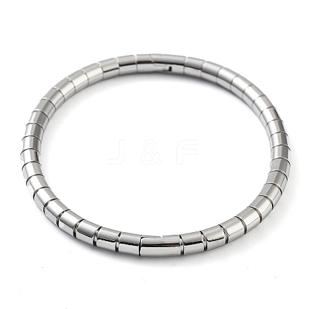 201 Stainless Steel Hinged Bangle STAS-Z057-01F-1