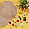 32 Sets 8 Colors Polyester Covered Iron Buttons BUTT-BC0001-12B-5