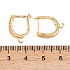 Rack Plating Brass Cubic Zirconia Hoop Earring Findings KK-S374-04G-03-3