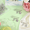 12Pcs West Cowboy Steel Heavy Duty Safety Pins Brooch JEWB-CA00007-5