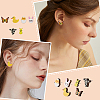 CHGCRAFT 48Pcs 6 Styles Duck & Butterfly & Cow & Rabbit & Chick Wood Stud Earrings EJEW-CA0001-10-5