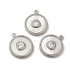 304 Stainless Steel Pave Crystal Rhinestone Pendants with Shell STAS-L022-331P-1