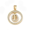 Real 18K Gold Plated Brass Micro Pave Cubic Zirconia Pendants KK-A209-04B-G-1