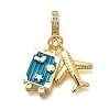 Brass Enamel Airplane & Luggage European Dangle Charms LS-KK-M309-22G-1