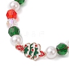 3Pcs Christmas Glass Bracelets BJEW-JB12438-5