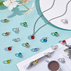 120Pcs 8 Colors Glass Charms PALLOY-HY00099-4