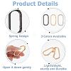 12Pcs 3 Colors Zinc Alloy Spring Gate Rings FIND-HS0001-39-4