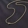 2mm Brass Rope Chain Necklaces for Men Women NJEW-G160-20G-4