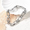 304 Stainless Steel Trapezoid Link Chain Bracelets for Women Men BJEW-F488-68P-2