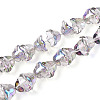 Electroplate Transparent Glass Beads Strands EGLA-N020-03I-1