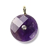 Natural Amethyst Faceted Pendants G-A287-02G-03-1