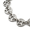 304 Stainless Steel Coin Link Chains Bracelets for Men & Women BJEW-D042-10P-2