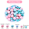 85Pcs 4 Styles Food Grade Eco-Friendly Silicone Beads SIL-YW0001-68-2