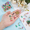 80Pcs 8 Colors Glass Pendants PALLOY-DC00017-3