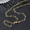 2.7MM Brass Textured Paperclip Chain Necklaces for Women KK-CBA2293-19G-3