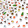 100Pcs Christmas Theme Printed Opaque Acrylic Beads OACR-SP0001-93-1