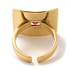 Rack Plating Brass Rectangle Open Cuff Rings RJEW-D008-02G-3