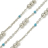 Brass Enamel Round Beaded Link Chain CHC-G022-07P-18-1