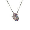 Alloy Colorful Rhinestone Pendant Necklaces for Kid FS-WG8D677-03-2