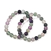 Natural Fluorite Round Beaded Stretch Bracelets GG-CBA12F1-02A-04-4