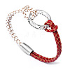 Alloy Ring Links Bracelets BJEW-F352-17P-02-1