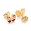 304 Stainless Steel Enamel Stud Earrings EJEW-B009-23G-3