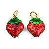 Brass Enamel Fruit Pendants KK-I377-04G-A03-1