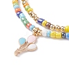 2Pcs 2 Style Glass Seed Pearl Beaded Necklaces Set NJEW-JN03936-3