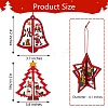 6 Sets 6 Style Christmas Tree & Star & Bell Wooden Ornaments DIY-SZ0003-39-2