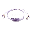 Natural Amethyst Beaded Braided Bead Bracelets BJEW-MZ00253-03-2