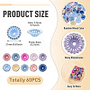 60Pcs Acrylic & Rhinestone Bead Caps MACR-TA0002-78-4