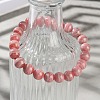 Natural Argentina Rhodochrosite Beaded Stretch Bracelets BJEW-L700-01B-3