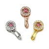 Rack Plating Brass Micro Pave Cubic Zirconia Ice Pick Pinch Bails KK-K340-28B-1