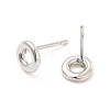 Brass Hollow Out Initial Letter Stud Earrings for Women EJEW-A044-01P-O-2