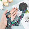 Ethnic Style Rhombus Pattern Polyester Ribbon OCOR-WH0047-50A-3