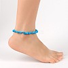 Mixed Gemstone Chips Beaded Anklets AJEW-AN00063-5