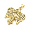 Cross Theme Rack Plating Brass Micro Pave Cubic Zirconia  Pendants KK-Z074-59G-2