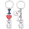 WEWAYSMILE 2 pcs Dog Keychain Car Keychain Pet Pendant Key-Ring Lovely Dog Key-ring Portable Metal Keychain Gift for Pet Lover Birthday Puppy Theme Party Supplies (Bull Terrier) JX791A-1