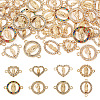  32Pcs 8 Styles Alloy Pave Clear Cubic Zirconia Connector Charms FIND-TA0003-09-1