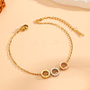 304 Stainless Steel Tri-Color Charm Bracelets for Women WG590E2-05-1