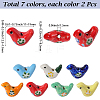 14Pcs 7 Colors Handmade Printed Porcelain Beads PORC-SC0001-46-2