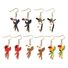 5 Pairs 304 Stainless Steel MIYUKI Glass Seed Beads Bird Dangle Earrings EJEW-MZ00555-2