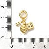 Rack Plating Brass Clear Cubic Zirconia European Dangle Charms KK-Z086-22G-3